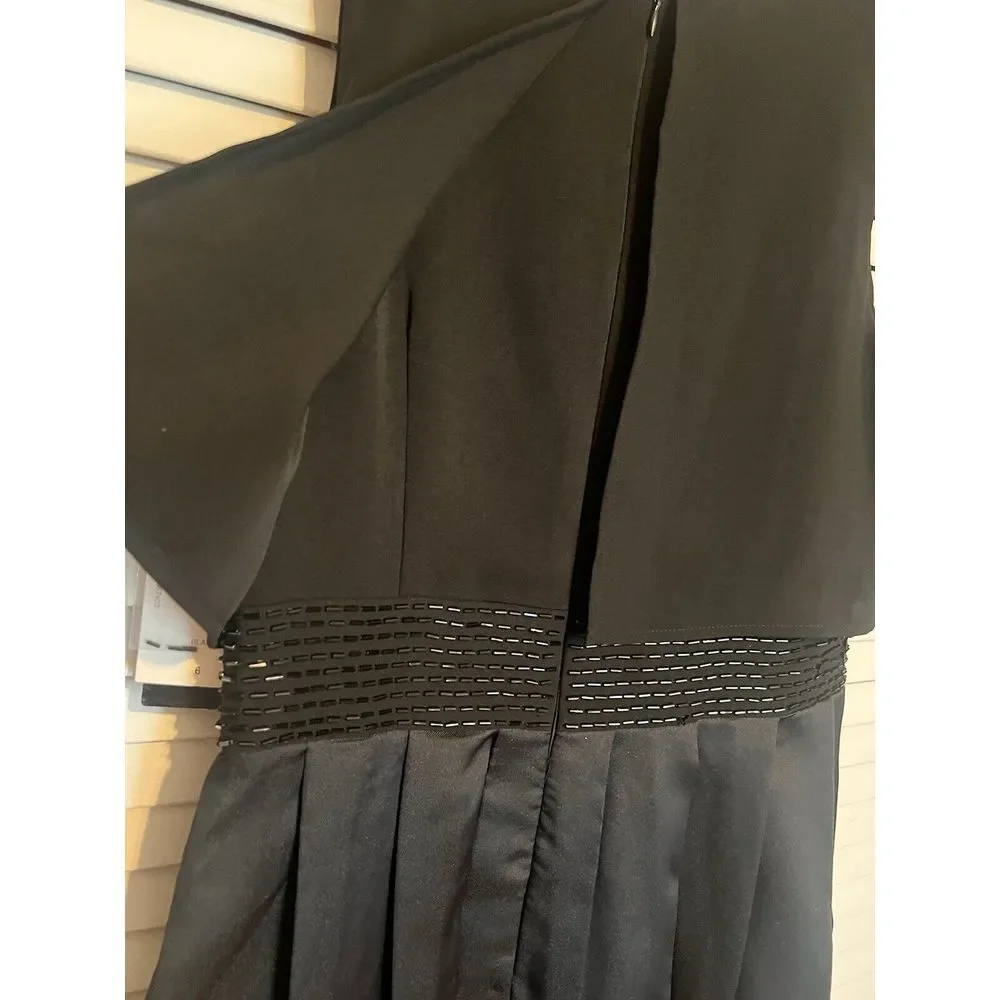 SLNY Women's Size 6 Dress NEW Fit‎ & Flare Sleeveless Overlay Pleated Pockets